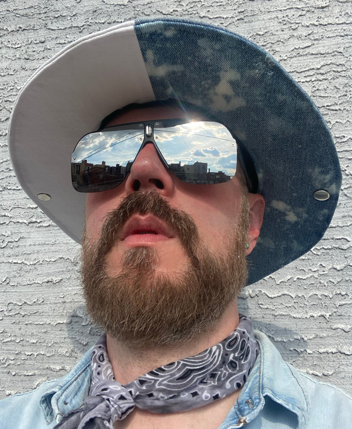 2-TONED UPCYCLED DENIM COWBOY - WHITE / BLEACHED BLUE