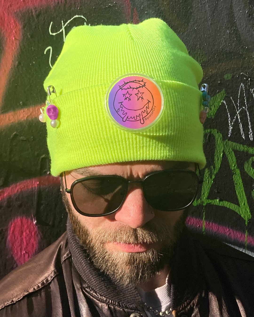 NEON YELLOW - EMBELLISHED BEANIE