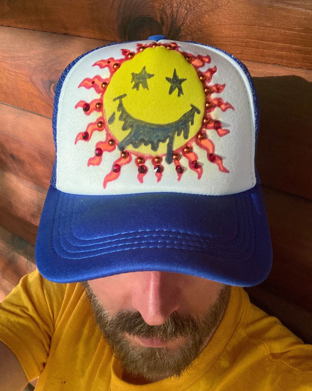 TRICKED OUT TRUCKER - BLUE WITH SUN