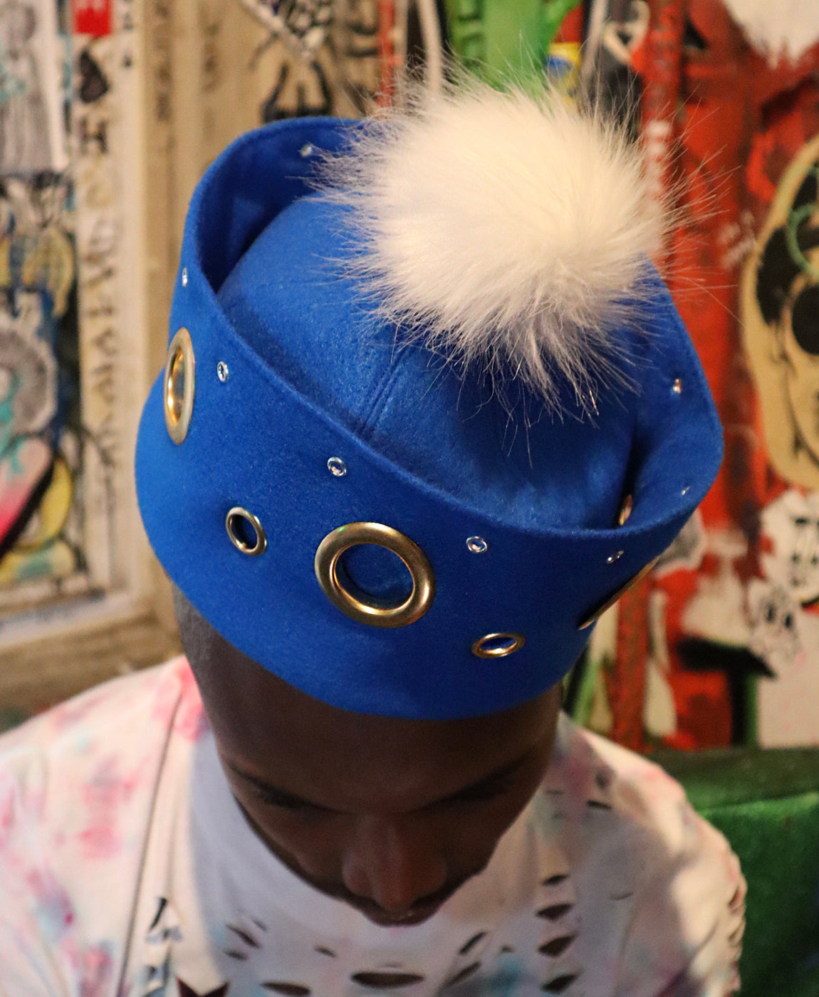 FELT SAILOR - BLUE W GROMMETS