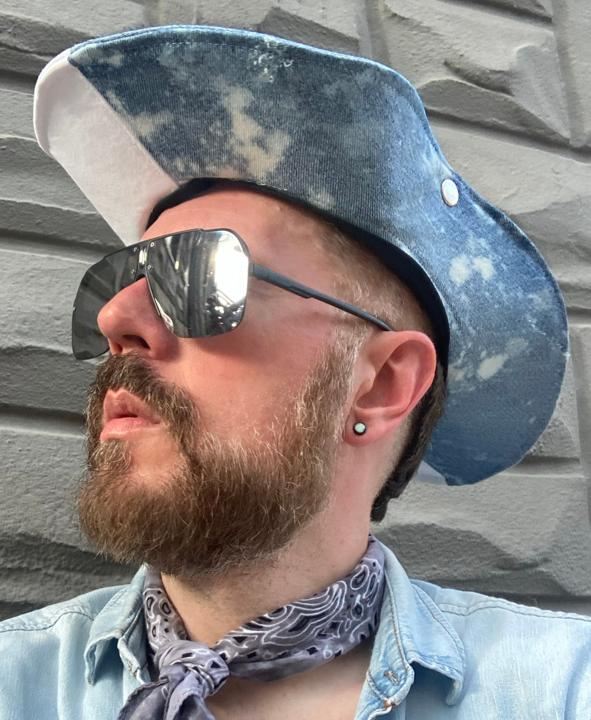 2-TONED UPCYCLED DENIM COWBOY - WHITE / BLEACHED BLUE