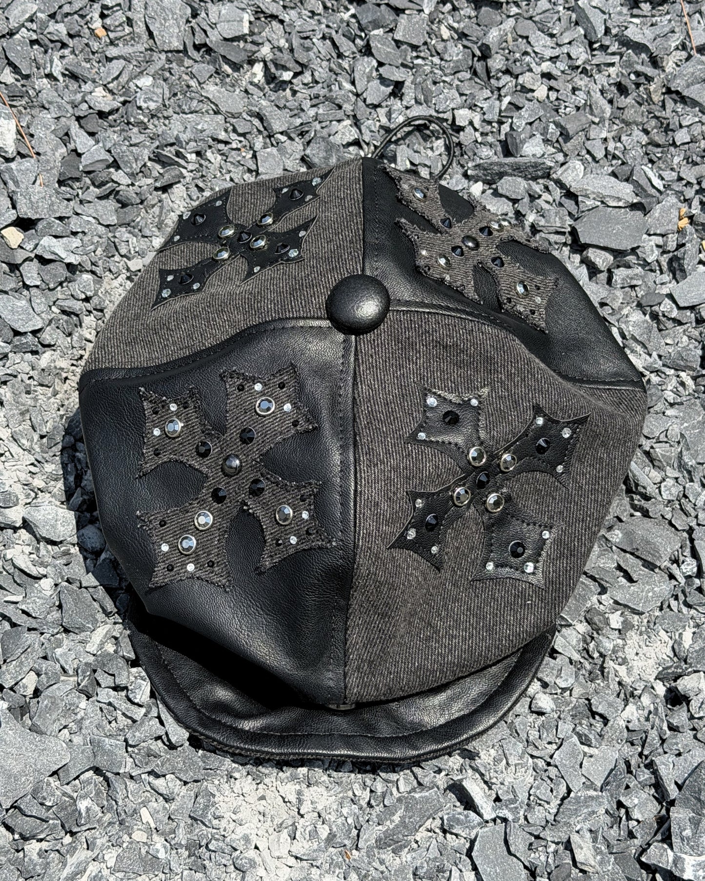 BLACK CROSS BAKER HAT