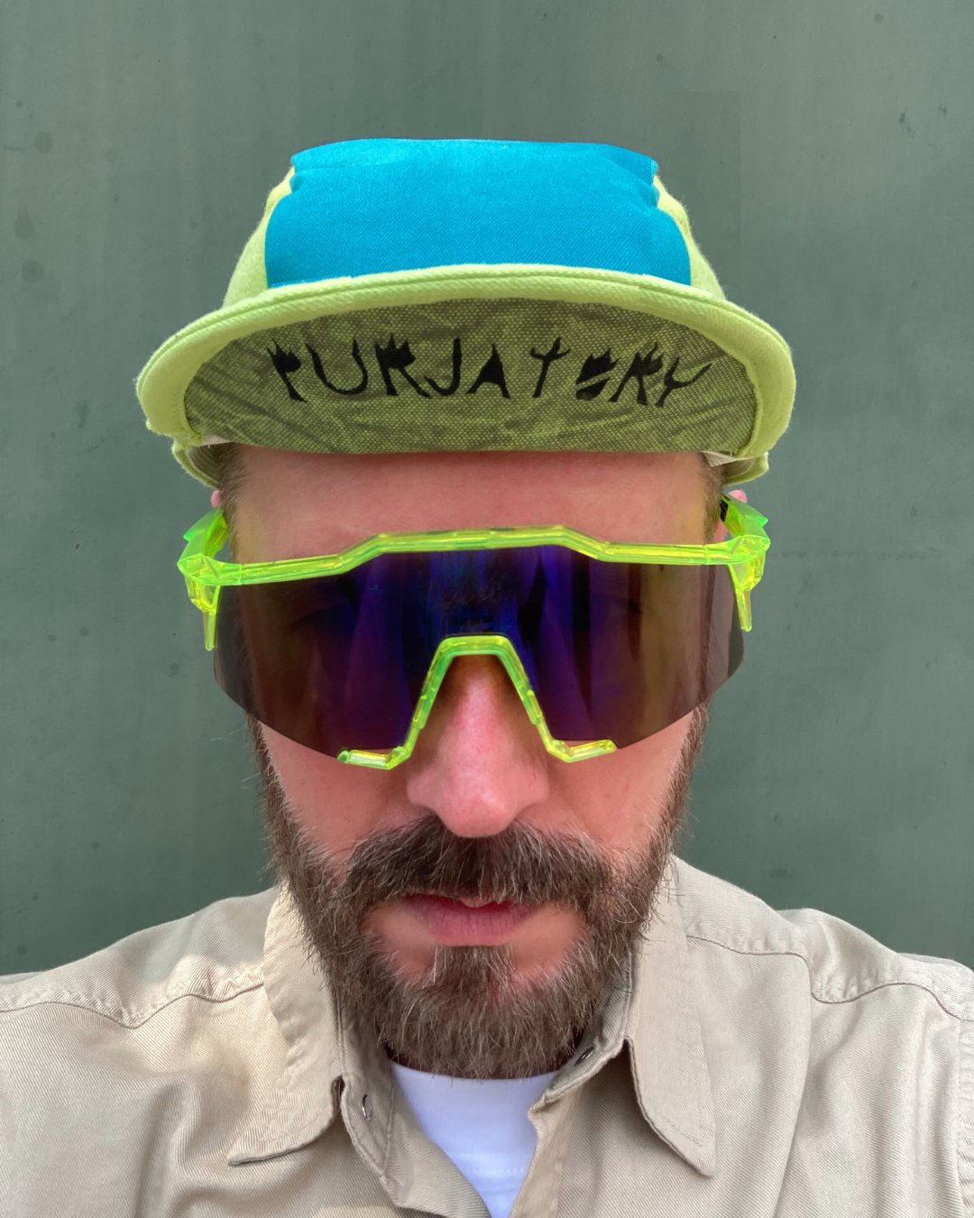CYCLING CAP - TURQUOISE/CHARTREUSE