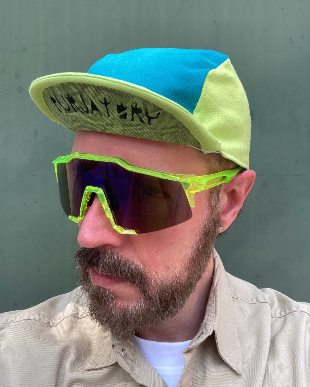 CYCLING CAP - TURQUOISE/CHARTREUSE