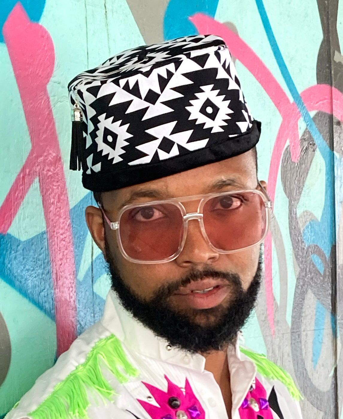 AZTEC FEZ - BLACK & WHITE