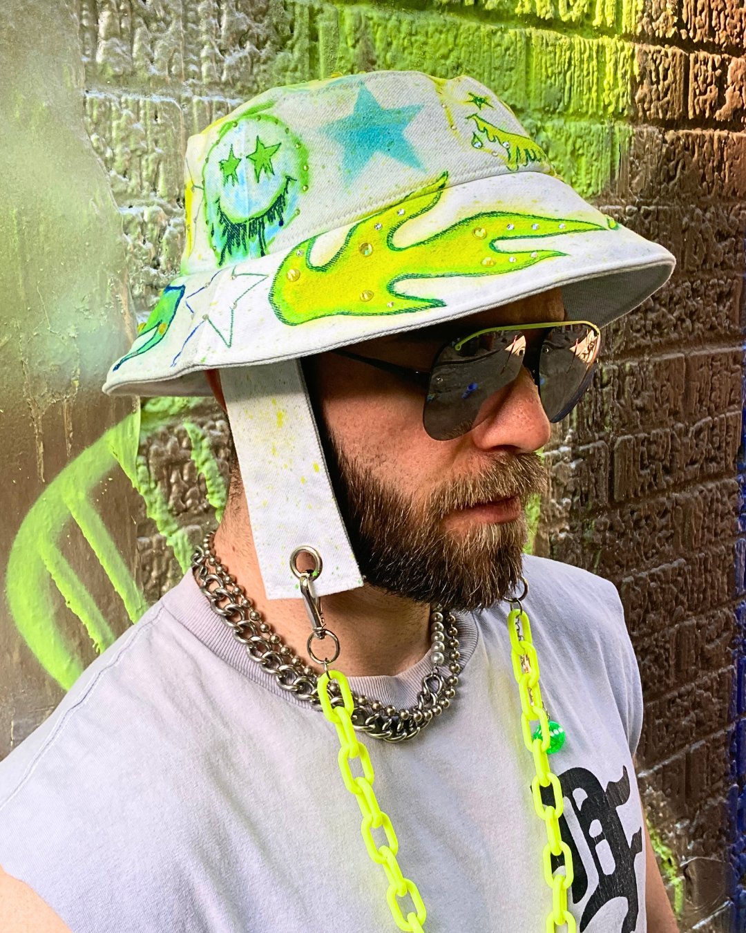 HANDPAINTED DENIM BUCKET