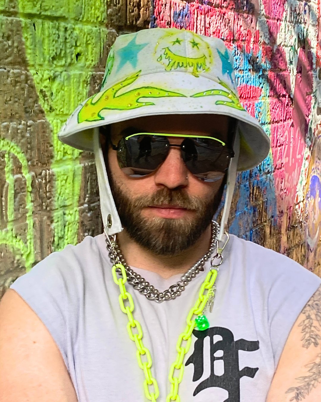 HANDPAINTED DENIM BUCKET