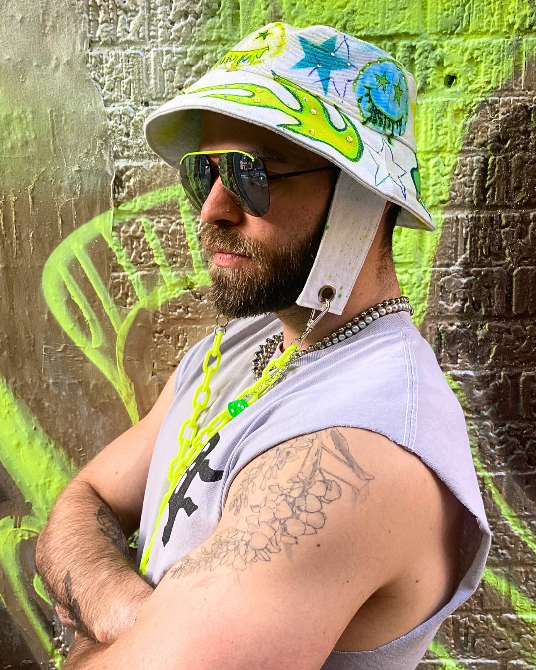 HANDPAINTED DENIM BUCKET