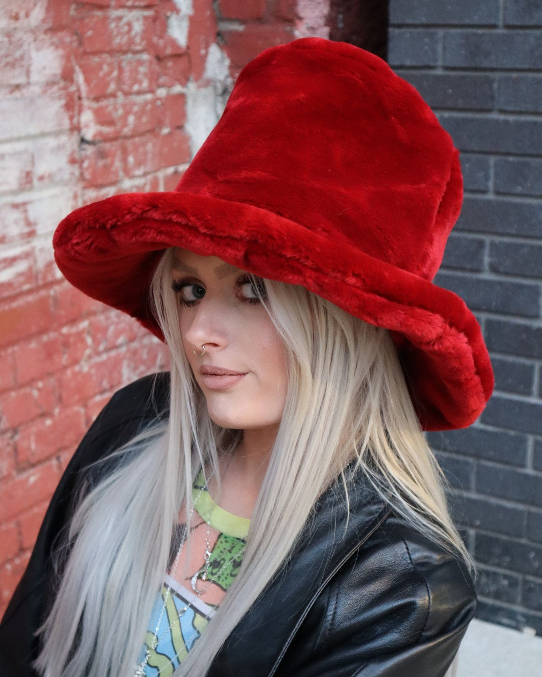 FAUX FUR JAM HAT - OXBLOOD